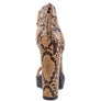RATTLE SNAKE PRINT HIGH HEELED BLOCK SANDAL