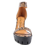 RATTLE SNAKE PRINT HIGH HEELED BLOCK SANDAL