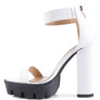 RATTLE SNAKE PRINT HIGH HEELED BLOCK SANDAL