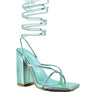 SHEWOLF LACE UP HIGH HEEL SANDALS