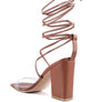 HIGH CULT STRAPPY TIE-UP BLOCK HEELS