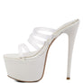 SHOTS UP ULTRA HIGH HEEL CLEAR STRAPS SANDALS