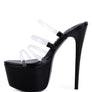 SHOTS UP ULTRA HIGH HEEL CLEAR STRAPS SANDALS