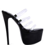 SHOTS UP ULTRA HIGH HEEL CLEAR STRAPS SANDALS