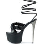 POP ERA RUCHED STRAPS TIE UP SANDALS