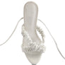 POP ERA RUCHED STRAPS TIE UP SANDALS