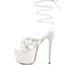 POP ERA RUCHED STRAPS TIE UP SANDALS