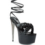 POP ERA RUCHED STRAPS TIE UP SANDALS