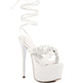 POP ERA RUCHED STRAPS TIE UP SANDALS