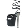 POP ERA RUCHED STRAPS TIE UP SANDALS