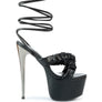 POP ERA RUCHED STRAPS TIE UP SANDALS