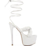 POP ERA RUCHED STRAPS TIE UP SANDALS