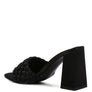 LUST LOOK BRAIDED SATIN BLOCK SANDALS