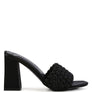LUST LOOK BRAIDED SATIN BLOCK SANDALS