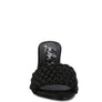 LUST LOOK BRAIDED SATIN BLOCK SANDALS