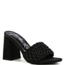 LUST LOOK BRAIDED SATIN BLOCK SANDALS