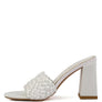 LUST LOOK BRAIDED SATIN BLOCK SANDALS