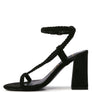 SMOOSH BRAIDED BLOCK HEEL SANDALS