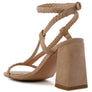 SMOOSH BRAIDED BLOCK HEEL SANDALS