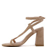 SMOOSH BRAIDED BLOCK HEEL SANDALS