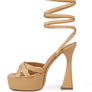 SPLITSOUL Lace Up High Block Sandal
