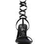 LEWK STRAPPY TIE UP SPOOL HEEL SANDALS