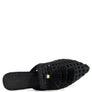 MIRIAM Woven Metallic Tassel Flat Mules