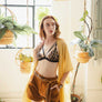 Pom Trimmed Jacquard Kimono