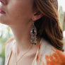 Carnelian Stone Multi-bead Teardrop Earrings
