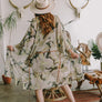 Ikebana Kimono W/ Suede Tie Belt