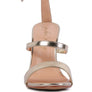 LAWSUIT RHINESTONE BALL HEEL SATIN SANDALS