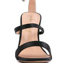 LAWSUIT RHINESTONE BALL HEEL SATIN SANDALS