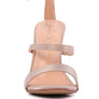 LAWSUIT RHINESTONE BALL HEEL SATIN SANDALS