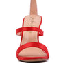 LAWSUIT RHINESTONE BALL HEEL SATIN SANDALS