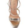 LAWSUIT RHINESTONE BALL HEEL SATIN SANDALS