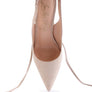 SPICED FAUX SUEDE CUT OUT HEEL LACEUP SANDALS
