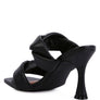 GLAM GIRL TWISTED STRAP SPOOL HEELED SANDALS