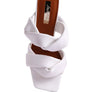 GLAM GIRL TWISTED STRAP SPOOL HEELED SANDALS