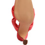 GLAM GIRL TWISTED STRAP SPOOL HEELED SANDALS