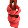 GLAM GIRL TWISTED STRAP SPOOL HEELED SANDALS