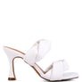 GLAM GIRL TWISTED STRAP SPOOL HEELED SANDALS