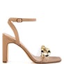 BOTTOM KISS CHAIN STRAP BLOCK HEEL SANDALS
