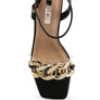 BOTTOM KISS CHAIN STRAP BLOCK HEEL SANDALS