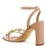 BOTTOM KISS CHAIN STRAP BLOCK HEEL SANDALS