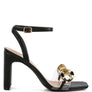 BOTTOM KISS CHAIN STRAP BLOCK HEEL SANDALS