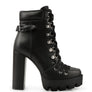WILLOW CUSHION COLLARED LACE-UP HIGH ANKLE BOOTS