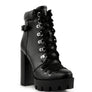 WILLOW CUSHION COLLARED LACE-UP HIGH ANKLE BOOTS