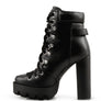 WILLOW CUSHION COLLARED LACE-UP HIGH ANKLE BOOTS