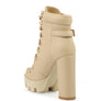 WILLOW CUSHION COLLARED LACE-UP HIGH ANKLE BOOTS