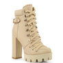 WILLOW CUSHION COLLARED LACE-UP HIGH ANKLE BOOTS